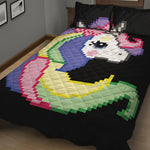 8-Bit Pixel Unicorn Print Quilt Bed Set