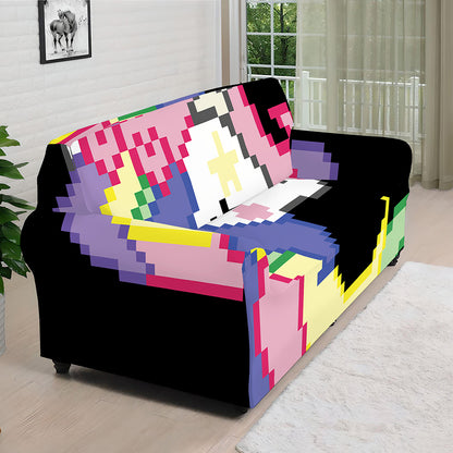 8-Bit Pixel Unicorn Print Sofa Cover