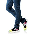 8-Bit Pixel Unicorn Print White Slip On Shoes