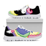 8-Bit Pixel Unicorn Print White Sneakers