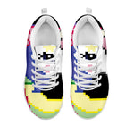 8-Bit Pixel Unicorn Print White Sneakers