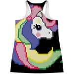 8-Bit Pixel Unicorn Print Women's Racerback Tank Top