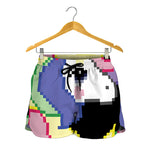 8-Bit Pixel Unicorn Print Women's Shorts