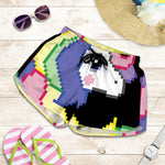 8-Bit Pixel Unicorn Print Women's Shorts