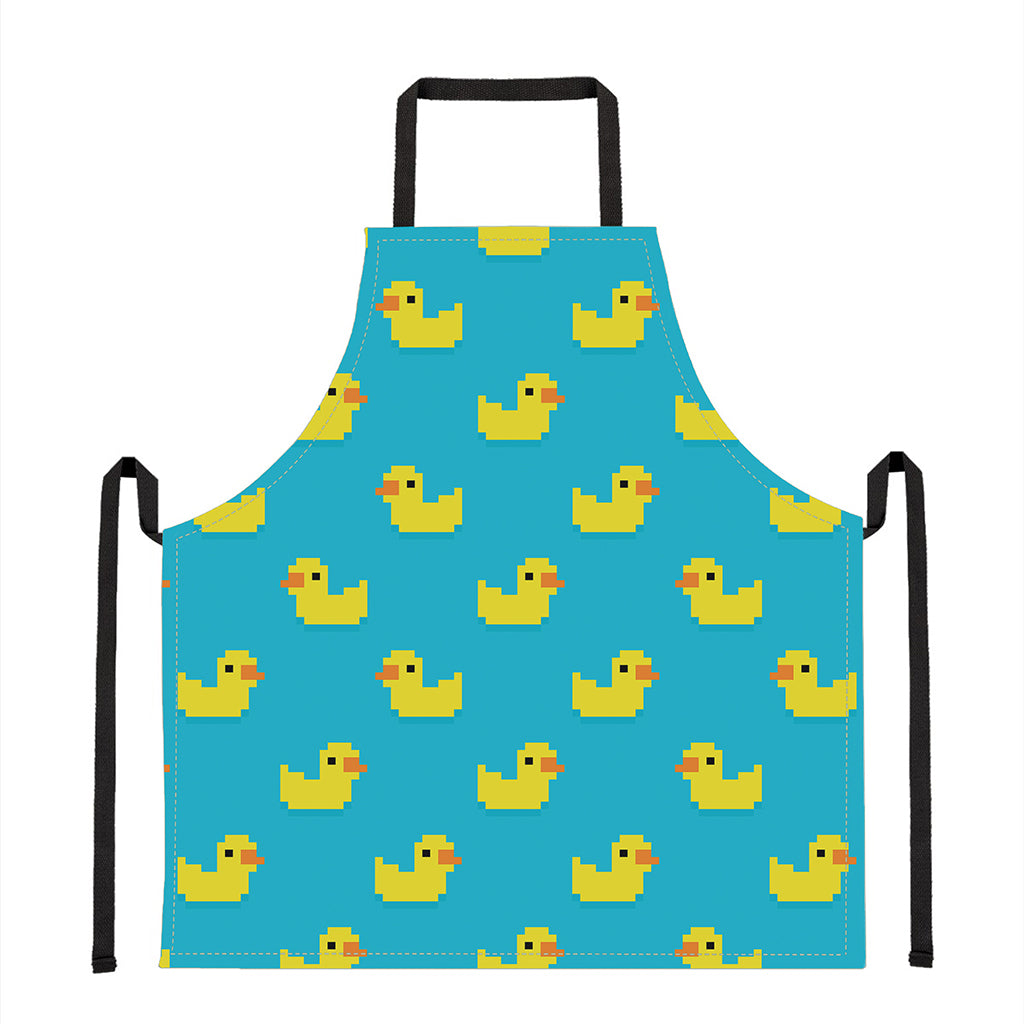 8-Bit Rubber Duck Pattern Print Apron