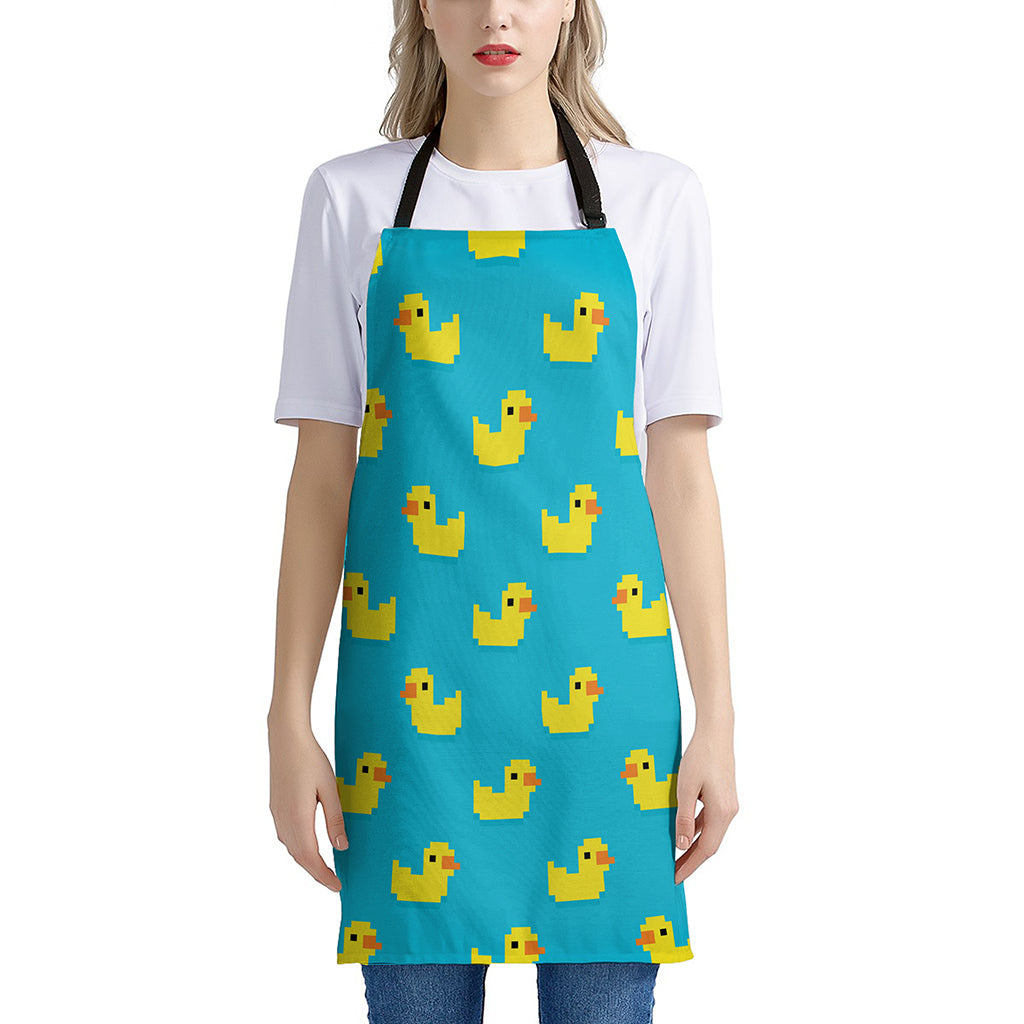 8-Bit Rubber Duck Pattern Print Apron