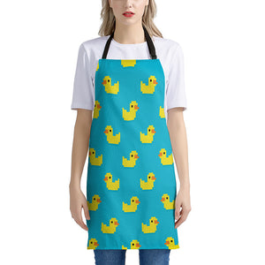 8-Bit Rubber Duck Pattern Print Apron