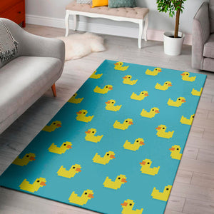 8-Bit Rubber Duck Pattern Print Area Rug