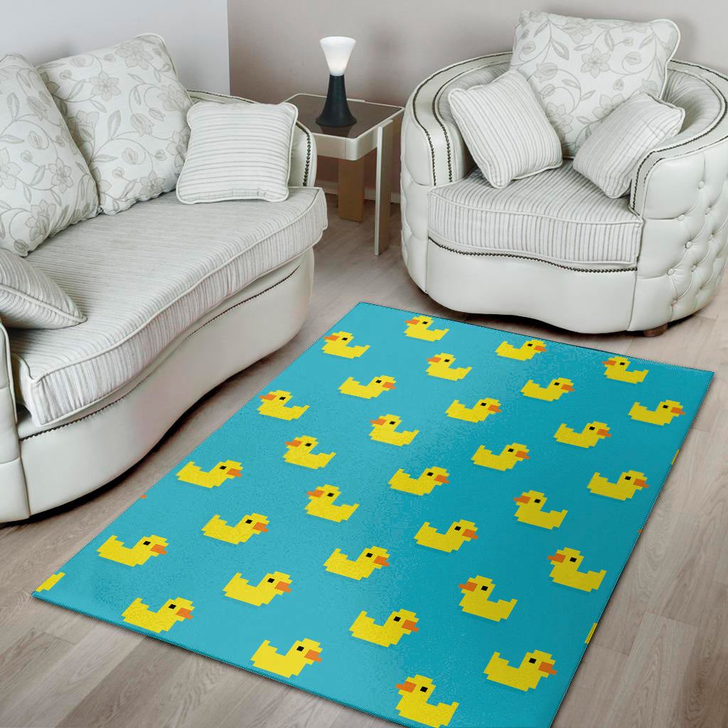 8-Bit Rubber Duck Pattern Print Area Rug