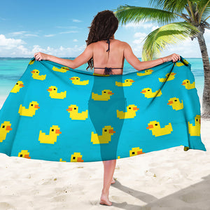 8-Bit Rubber Duck Pattern Print Beach Sarong Wrap