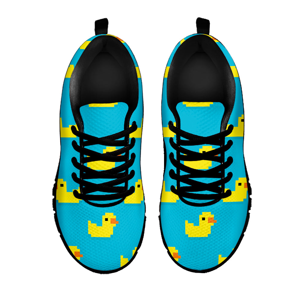 8-Bit Rubber Duck Pattern Print Black Sneakers