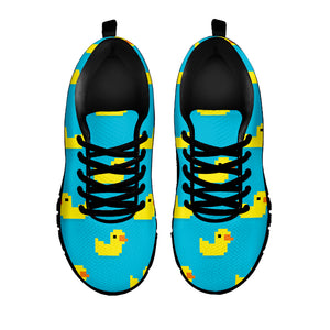 8-Bit Rubber Duck Pattern Print Black Sneakers