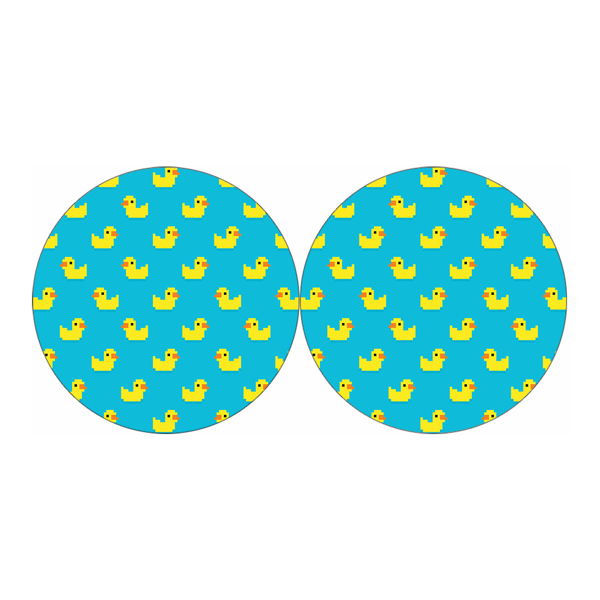 8-Bit Rubber Duck Pattern Print Car Coasters
