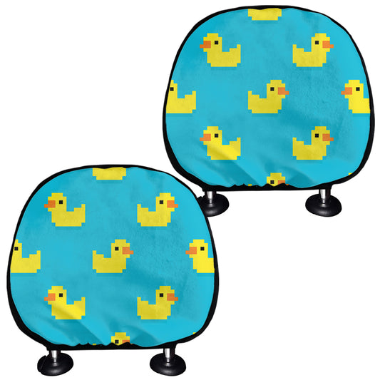 8-Bit Rubber Duck Pattern Print Car Headrest Covers