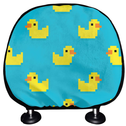 8-Bit Rubber Duck Pattern Print Car Headrest Covers