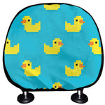 8-Bit Rubber Duck Pattern Print Car Headrest Covers