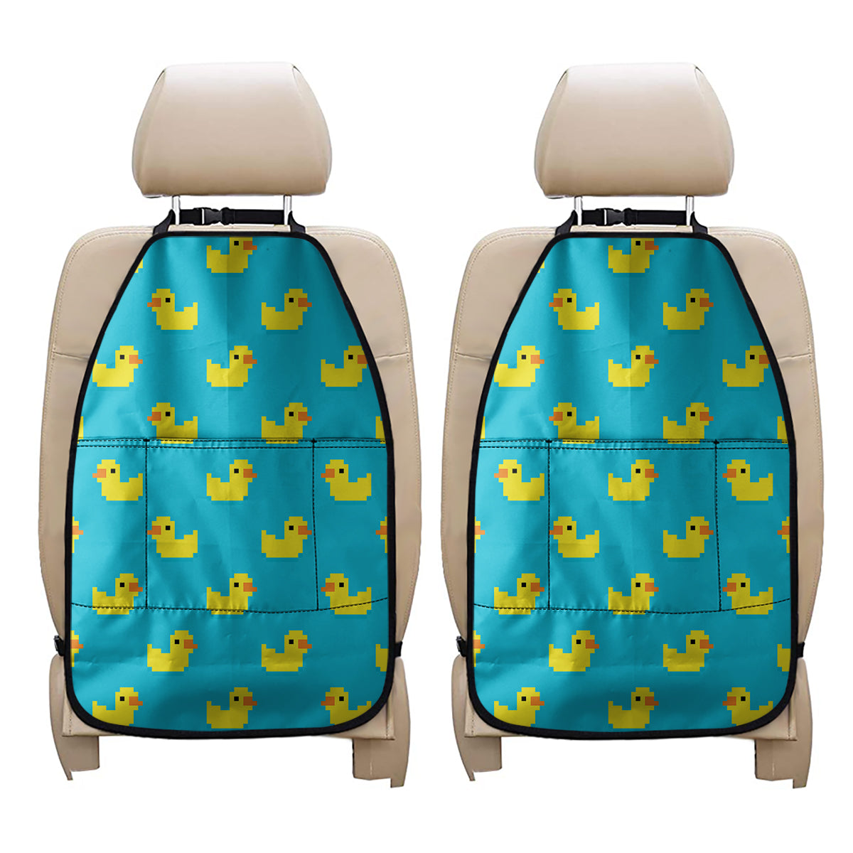 8-Bit Rubber Duck Pattern Print Car Seat Organizers