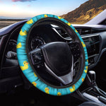 8-Bit Rubber Duck Pattern Print Car Steering Wheel Cover