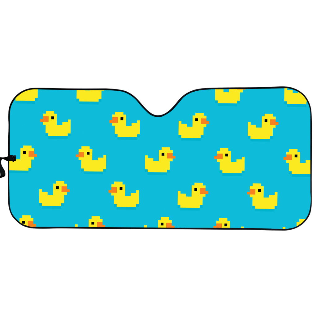 8-Bit Rubber Duck Pattern Print Car Sun Shade