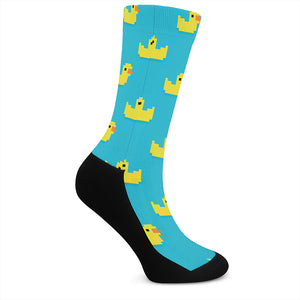 8-Bit Rubber Duck Pattern Print Crew Socks