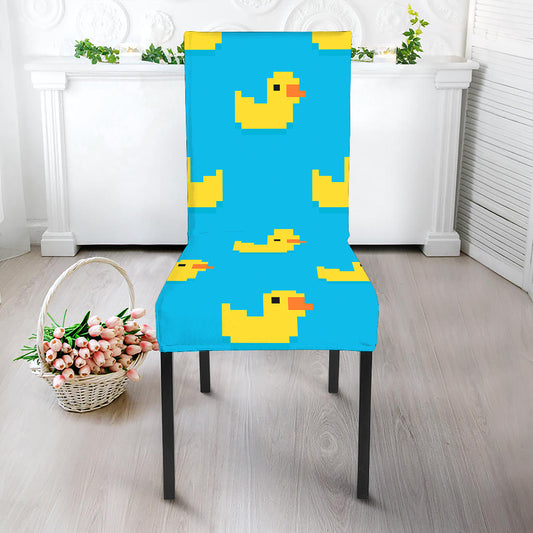8-Bit Rubber Duck Pattern Print Dining Chair Slipcover