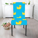 8-Bit Rubber Duck Pattern Print Dining Chair Slipcover