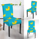 8-Bit Rubber Duck Pattern Print Dining Chair Slipcover