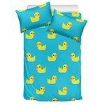 8-Bit Rubber Duck Pattern Print Duvet Cover Bedding Set