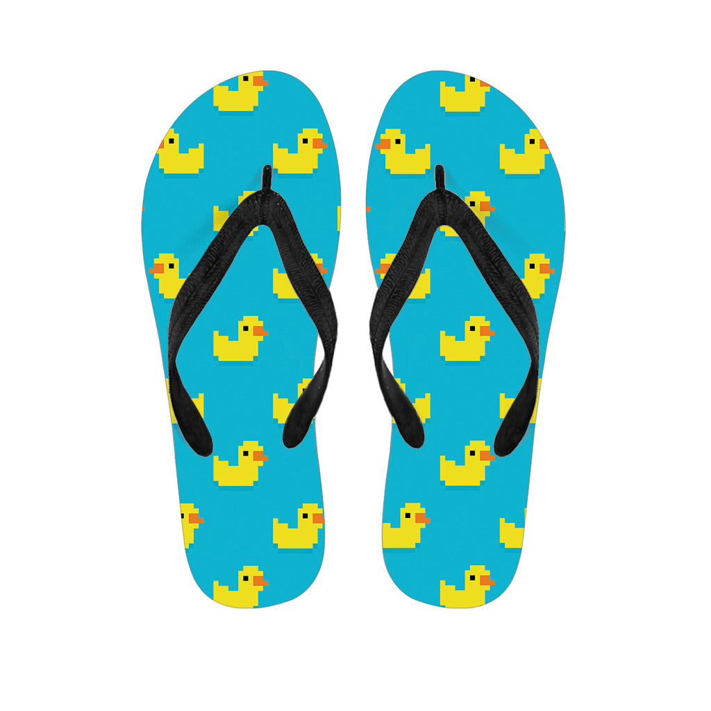 8-Bit Rubber Duck Pattern Print Flip Flops