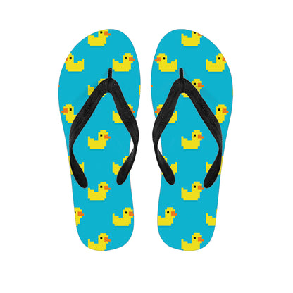 8-Bit Rubber Duck Pattern Print Flip Flops