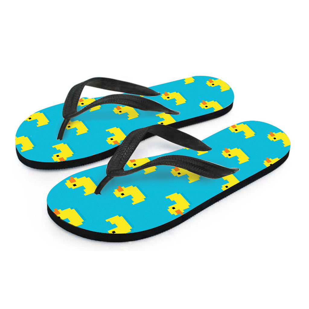 8-Bit Rubber Duck Pattern Print Flip Flops