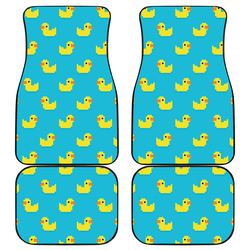 8-Bit Rubber Duck Pattern Print Front and Back Car Floor Mats