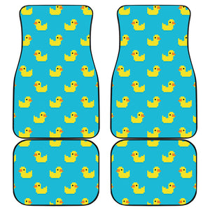 8-Bit Rubber Duck Pattern Print Front and Back Car Floor Mats