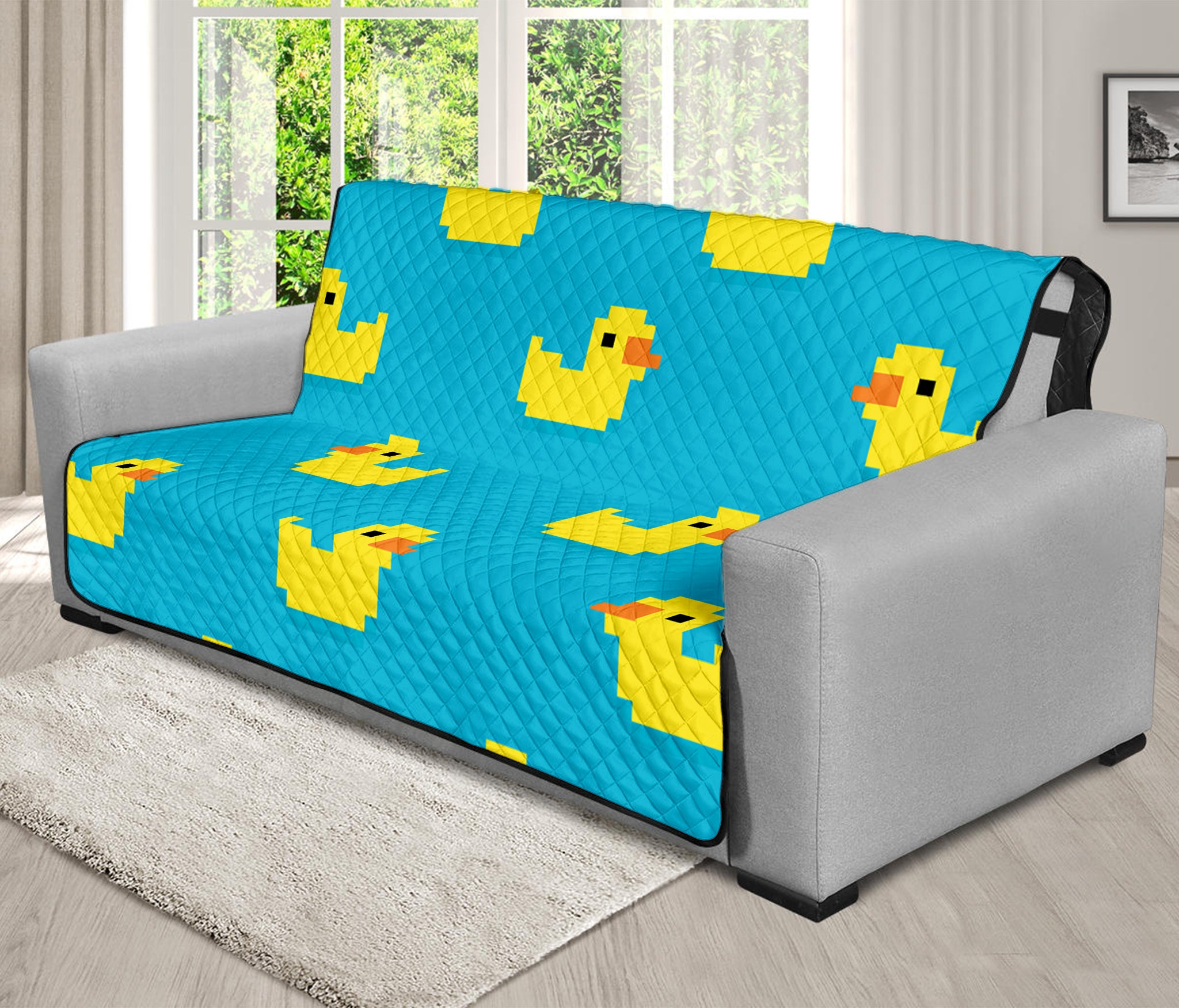 8-Bit Rubber Duck Pattern Print Futon Protector