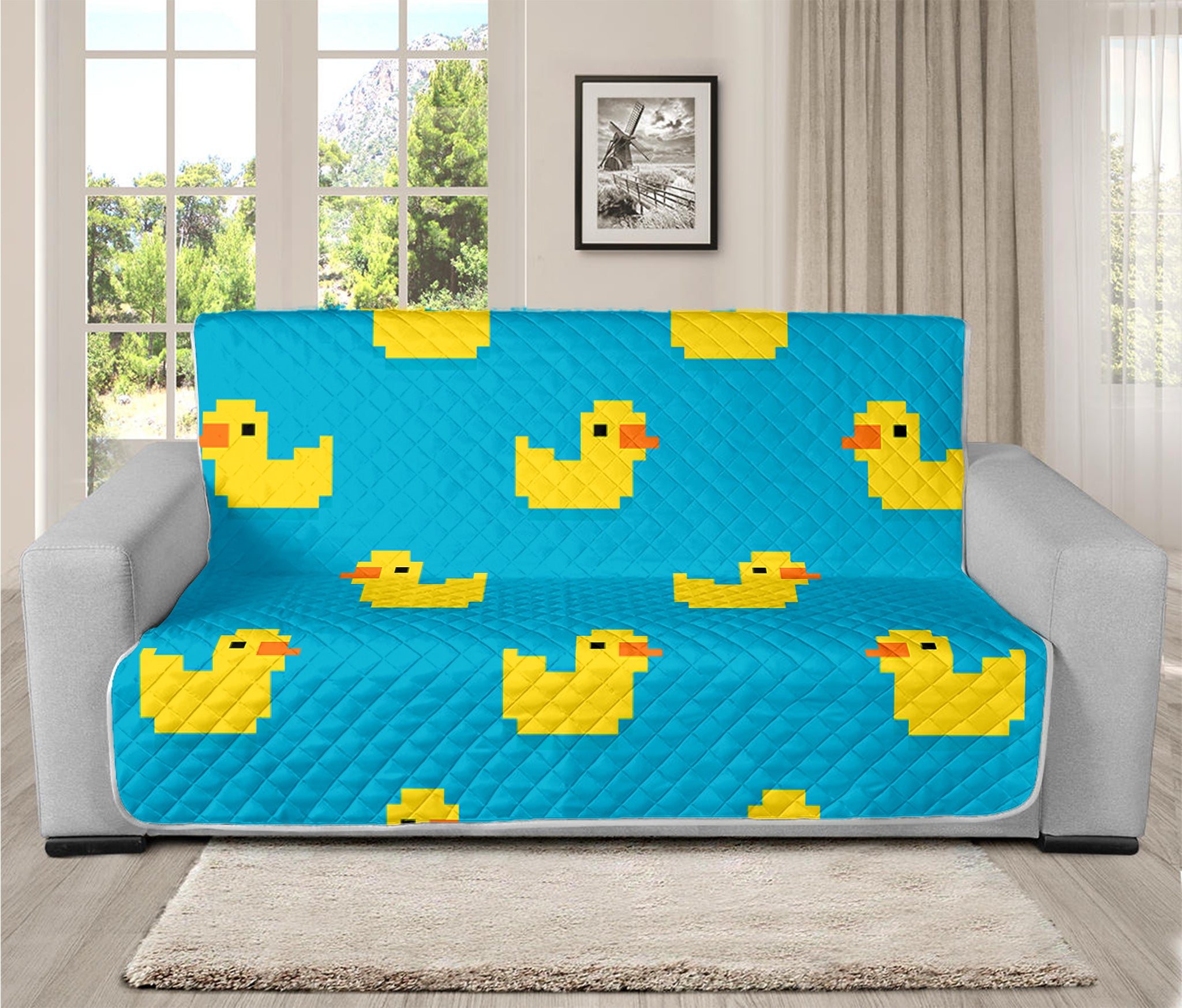 8-Bit Rubber Duck Pattern Print Futon Protector