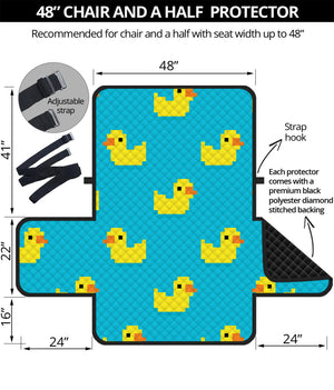 8-Bit Rubber Duck Pattern Print Half Sofa Protector