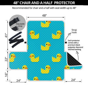 8-Bit Rubber Duck Pattern Print Half Sofa Protector