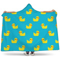 8-Bit Rubber Duck Pattern Print Hooded Blanket