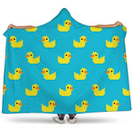 8-Bit Rubber Duck Pattern Print Hooded Blanket