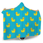 8-Bit Rubber Duck Pattern Print Hooded Blanket