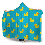 8-Bit Rubber Duck Pattern Print Hooded Blanket