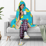 8-Bit Rubber Duck Pattern Print Hooded Blanket
