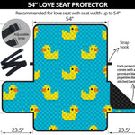 8-Bit Rubber Duck Pattern Print Loveseat Protector