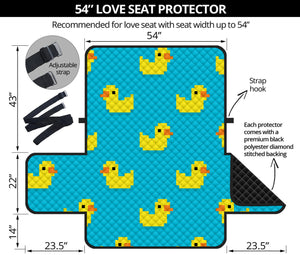 8-Bit Rubber Duck Pattern Print Loveseat Protector