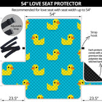 8-Bit Rubber Duck Pattern Print Loveseat Protector