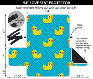 8-Bit Rubber Duck Pattern Print Loveseat Protector