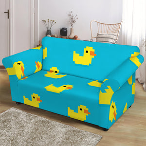 8-Bit Rubber Duck Pattern Print Loveseat Slipcover