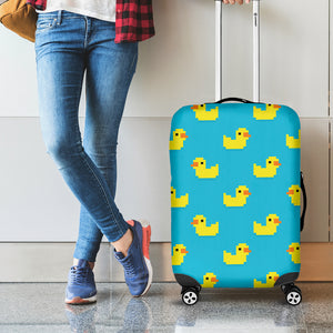 8-Bit Rubber Duck Pattern Print Luggage Cover