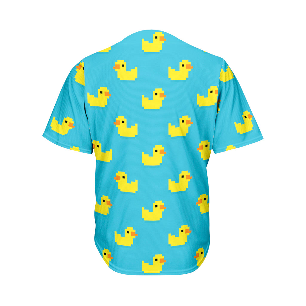 8-Bit Rubber Duck Pattern Print Men's Baseball Jersey