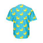 8-Bit Rubber Duck Pattern Print Men's Baseball Jersey